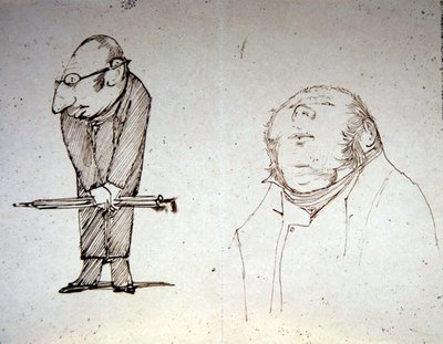 Dva patroni (tužka na papíře) od Edward Coley Burne Jones