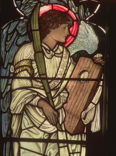 Anděl s lyrou, z okna St. Cecilia, Christ Church, Oxford, 1875 od Edward Burne Jones