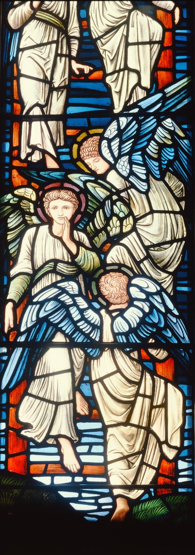 Angels Climbing and Descending, Detail of Jacobs Ladder vitráže detail 120160 od Edward Burne Jones