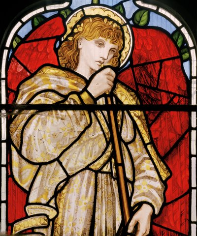 Cheddleton, Morris, Marshall, Faulkner & Co, Edward Burne-Jones, Trumpeting Angel, 1869 od Edward Burne Jones