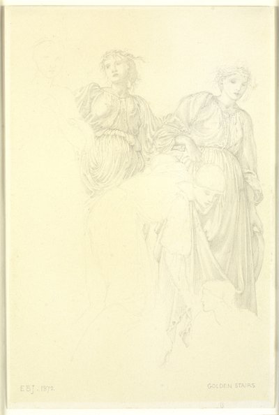 Skupina žen, Předběžná studie k obrazu, Zlaté schody od Edward Coley Burne Jones
