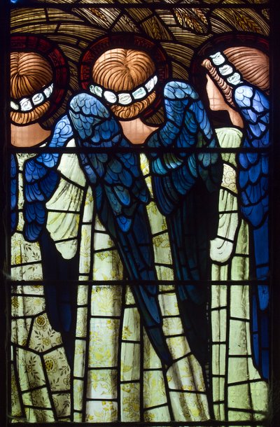 Harwarden, St Deiniol, Morris & Co., Edward Burne-Jones, Andělé, Narození Páně, 1898 od Edward Burne Jones