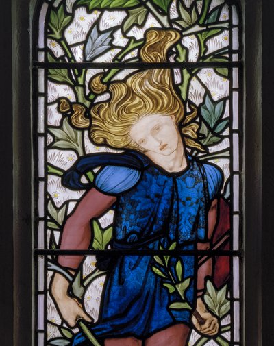 Knotty Ash, St John The Evangelist, Morris Marshall & Faulkner & Co, Edward Burne-Jones, Absalom detail, 1872 od Edward Burne Jones