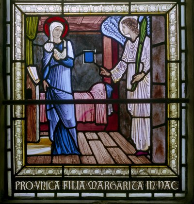Rottingdean, St Margaret, Morris & Co., Edward Burne-Jones, Zvěstování Panně Marii od Edward Coley Burne Jones