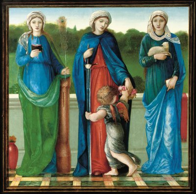 Svatá Barbora, svatá Dorota a svatá Anežka od Edward Burne Jones