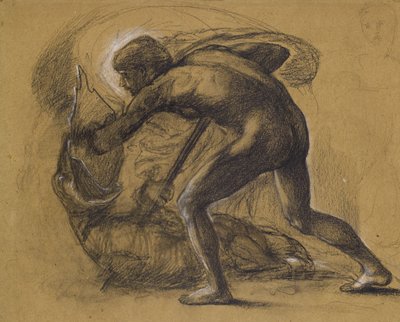 Svatý Jiří a drak (tužka na papíře) od Edward Burne Jones