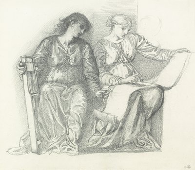 Studium pro "hudbu", c.1865 od Edward Burne Jones