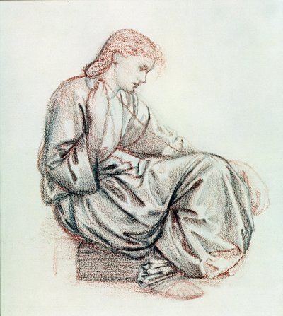 Study for The Fates (tužka a červená křída na papíře) od Edward Burne Jones