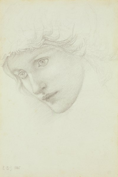 Studie pro hlavu mořské panny, 1885 od Edward Burne Jones