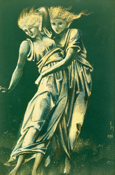 Studie objímajících tanečních postav: Návrh pro kov od Edward Burne Jones