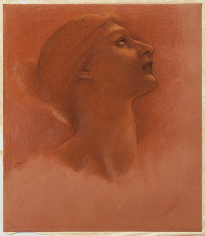 Studie hlavy dívky, hledící vpravo, kolem roku 1871 od Edward Burne Jones