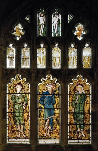 Ohnivá pec, 1870 (barevné sklo) od Edward Burne Jones