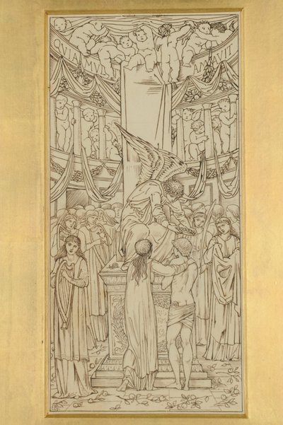 The Mystic Marriage, 1871-74 (inkoust na papíře) od Edward Burne Jones