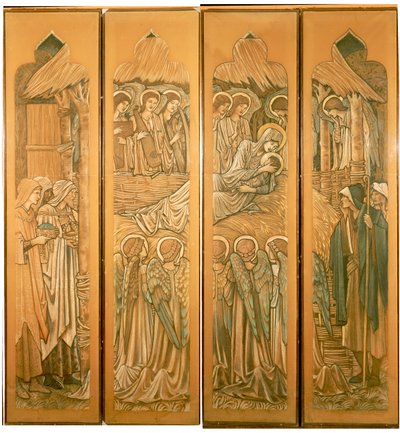Narození Páně, karikatury pro okno z barevného skla v St. Deiniol, Hawarden, 1897 od Edward Burne Jones