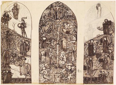 The Tree of Jesse, design pro barevné sklo ve Waltham Abbey, vyrobený Powell & Co., 1860 od Edward Burne Jones