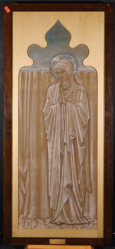 Panna Maria: karikatura pro vitráže v Ashton-under-Lyne, kolem roku 1892 od Edward Burne Jones