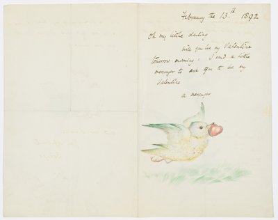 Valentine, Dopis umělcově vnučce, Angele Thirkell, 13. února 1892 od Edward Burne Jones