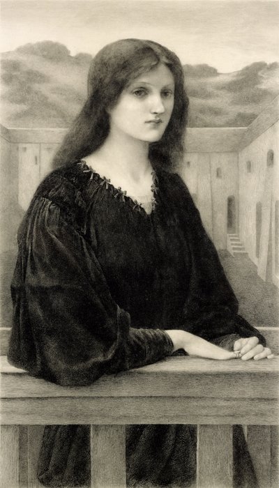 Vespertina Quies, vyryl Emile Boilvin (1845-99) pub. od Arthur Tooth & Sons, 1897 od Edward Coley after Burne Jones