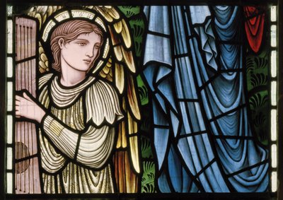Wilden, All Saints, Morris & Co., Edward Burne-Jones, John Henry Dearle (1859-1932), Angels Of Paradise, Angel Musicians, detail, 1902-1914, Louisa, Alfred, The Baldwins, ministerský předseda, metodista, Wo od Edward Coley and Dearle Burne Jones