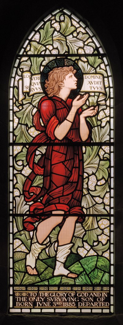 Wilden, All Saints, Morris & Co., Edward Burne-Jones, John Henry Dearle (1859-1932), Samuel, 1902-1914, Louisa, Alfred, The Baldwins, ministerský předseda, metodista, Worcestershire, Arts & Crafts, Rudyard od Edward Coley and Dearle Burne Jones