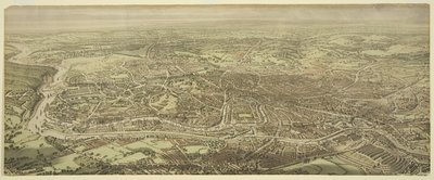 Bristol z ptačí perspektivy od Edward Colston Lavars