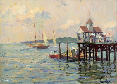 Molo na jezeře od Edward Cucuel