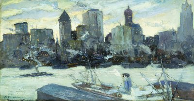 Newyorský přístav v zimě od Edward Cucuel
