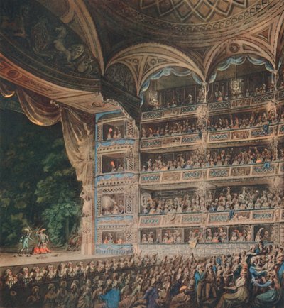 Interiér divadla Drury Lane, 1795, 1948. od Edward Dayes