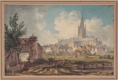 Norwichská katedrála z jihovýchodu (tužka, tuš a akvarel na papíře) od Edward Dayes