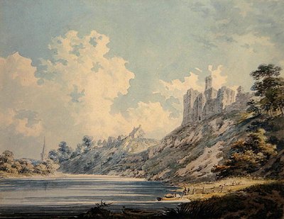 Warkworth Castle (akvarel na papíře) od Edward Dayes
