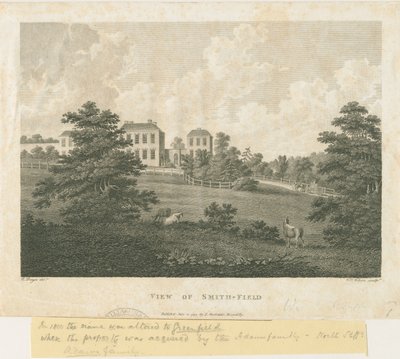 Wolstanton - "Pohled na Smith-Field": rytina, nd [c 1794] od Edward Dayes