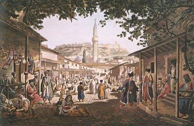 Řecky: Aténský bazar od Edward Dodwell