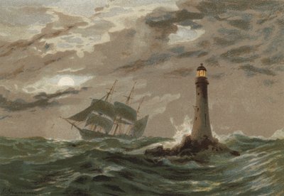 Měsíční svit, Eddystone Lighthouse od Edward Duncan