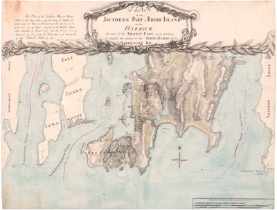 Plán jižního Rhode Island od Fage od Edward Fage