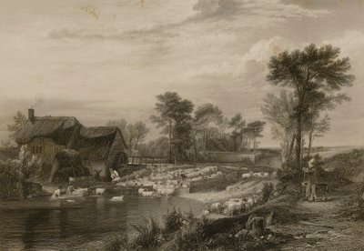 Praní ovcí od Edward Finden