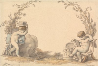 Alegorie kresby od Edward Francis Burney