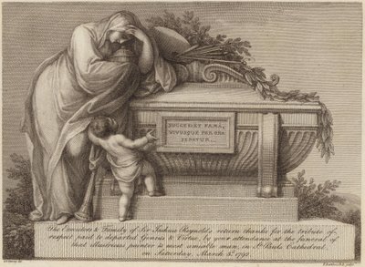 Pohřební lístek sira Joshuy Reynoldse od Edward Francis Burney