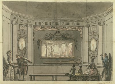 Obraz de Loutherbourgs Eido Phusikon zobrazující Satana probouzejícího rebelující anděly od Edward Francis Burney