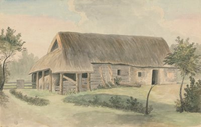 Stodola s doškovou střechou od Edward Francis Burney