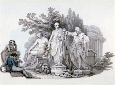 „Dva mladíci uvažující o sochách Demosthena, Cicera a Pitta“, c1780-1848 od Edward Francis Burney
