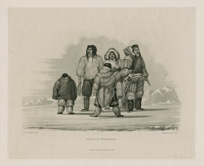Skupina Eskimauxů od Edward Francis Finden
