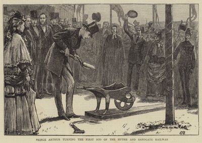 Princ Arthur otáčí První drn na Hythe a Sandgate Railway od Edward Frederick Brewtnall