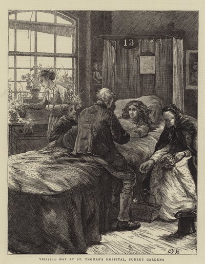 Návštěvní den v nemocnici svatého Tomáše, Surrey Gardens od Edward Frederick Brewtnall