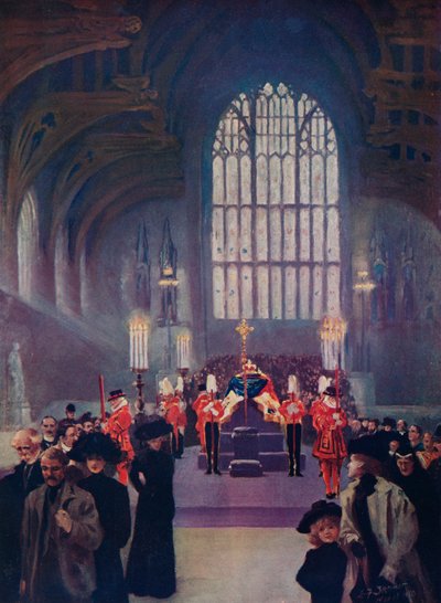 Pocta jeho lidu: King Edwards ležící ve státě, Westminster Hall, 16.-19. května 1910 1911 od Edward Frederick Skinner