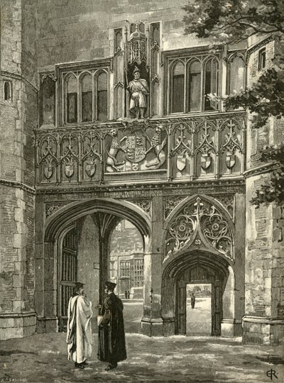 Hlavní brána, Trinity College, konec 19. století. od Edward Gascoin