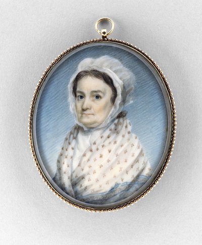 Mary Gould Almy, kolem 1797-1800 (akvarel na slonovině od Edward Greene Malbone