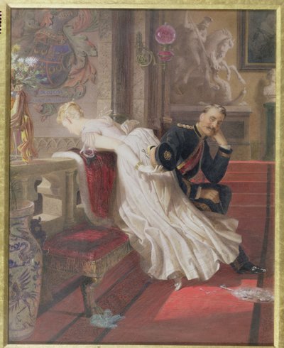 Láska zvítězí nad vším (wc a kvaš na papíře) od Edward Henry Corbould