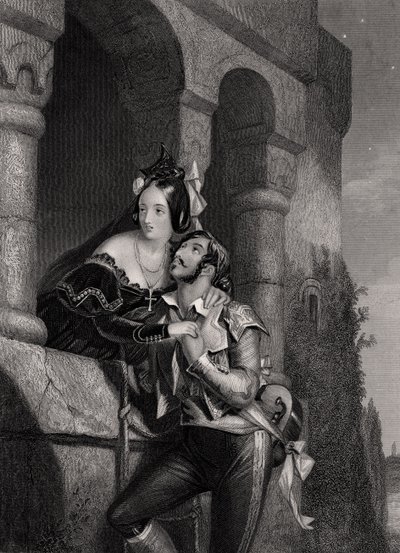 „Dobrou noc, tisíckrát, dobrou noc“, vyryl W.H. Egleton z filmu „Romeo a Julie“ od Williama Shakespeara (1564-1616) od Edward Henry Corbould