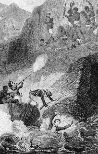 The Death of Mungo Park, 1806 od Edward Henry Corbould
