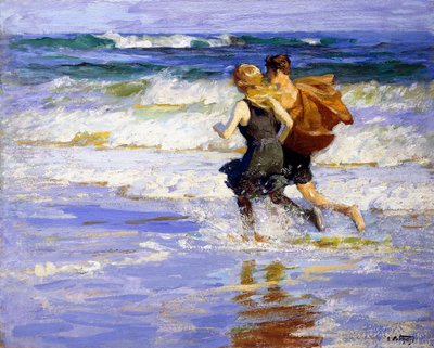 Na pláži, od Edward Henry Potthast